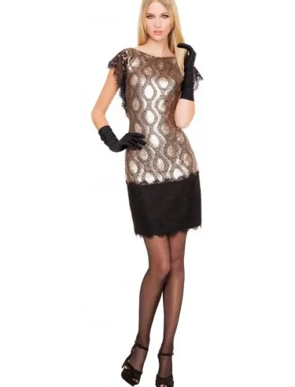 cocktail φόρεμα μαύρη δαντέλα