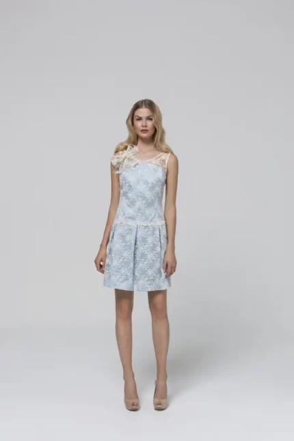 cocktail φόρεμα βαμβακερή δαντέλα