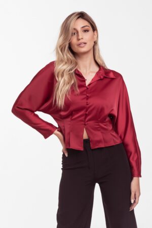 Shirt -jacket style- satin
