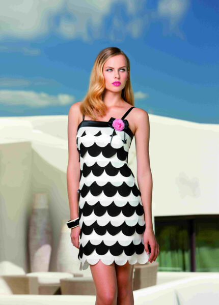 cocktail φόρεμα Ασπρόμαυρο κοντό