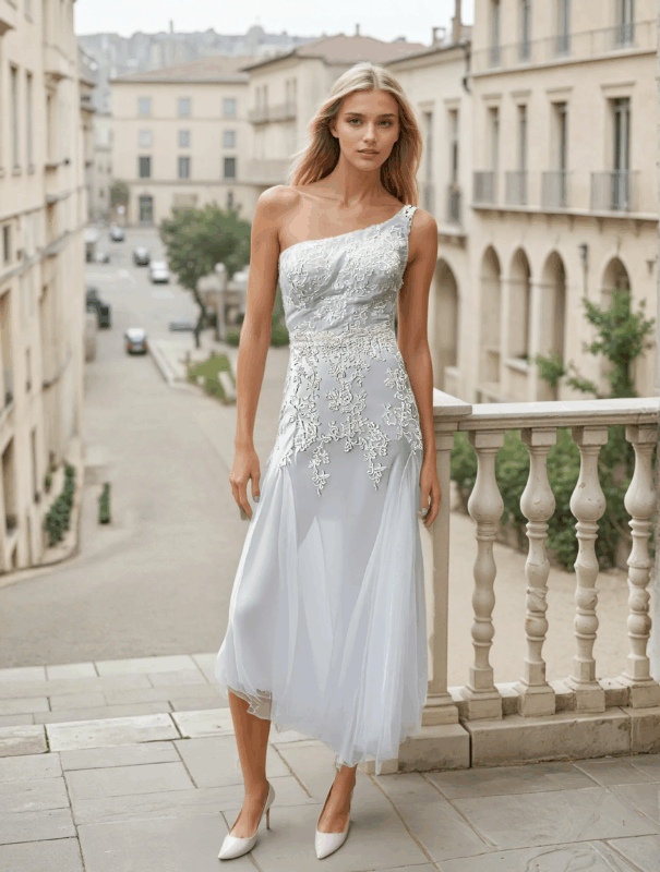 Νυφικό Μουσελίνα Δαντέλλα Κέντημα - Tsourani Bridal