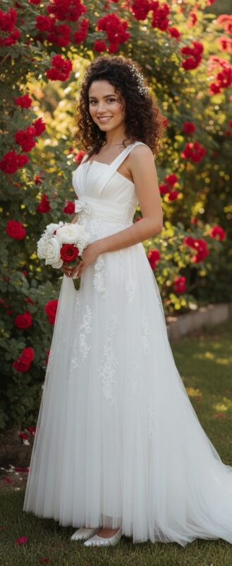 Νυφικό Δαντελα κέντημα μουσελίνα